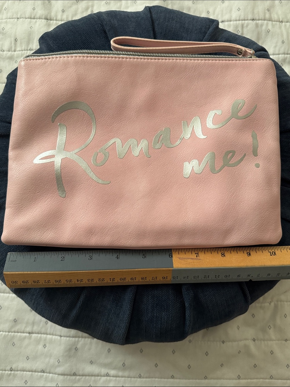 Ralph Lauren Pink Wristlet Clutch with Metallic Script
